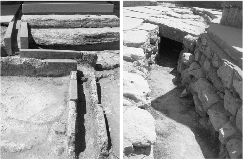 Parts of the sanitary and storm sewage systems of Knossos Palace. 